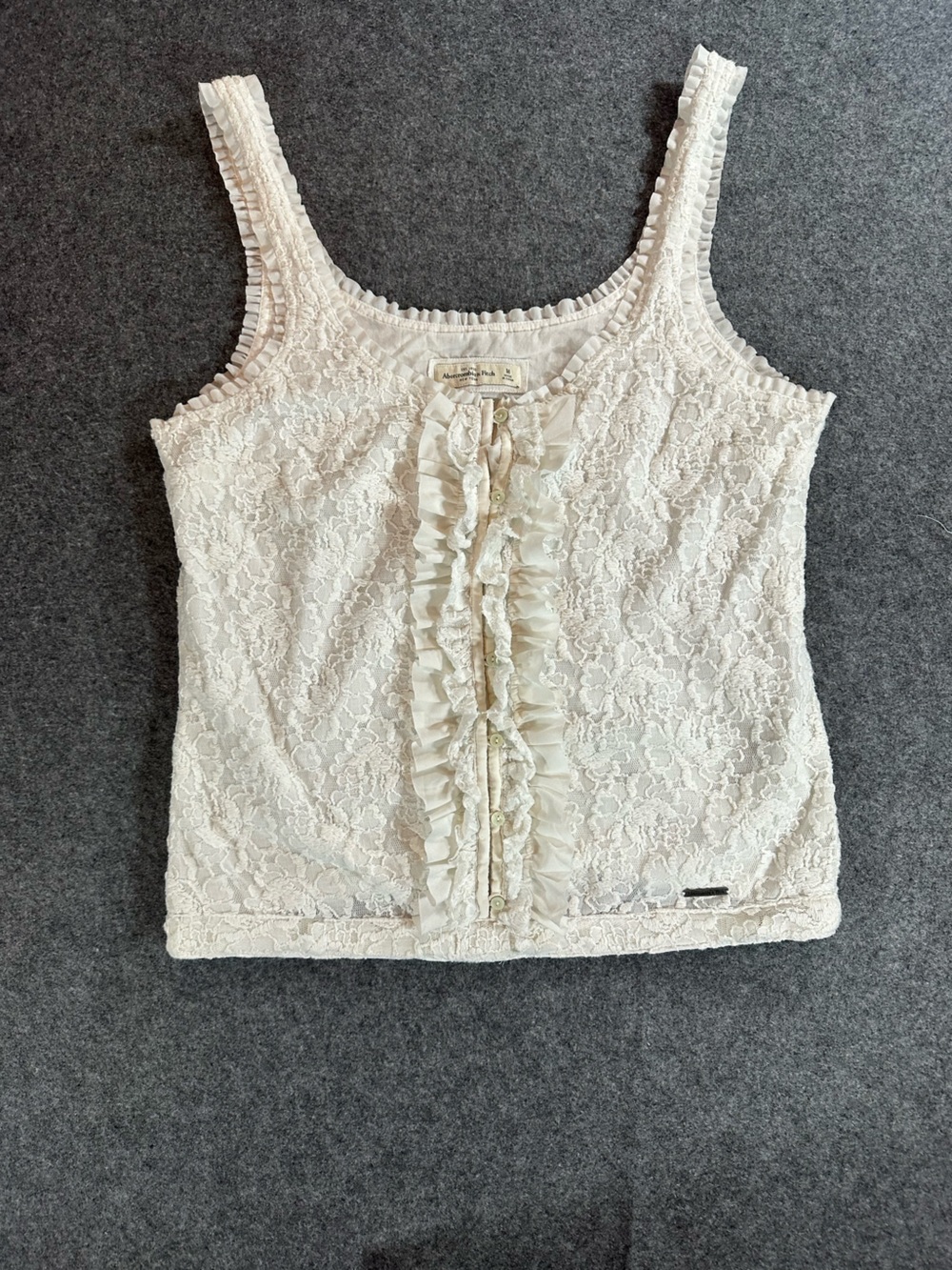 Vintage Abercrombie & Fitch Lace Ruffle Top
